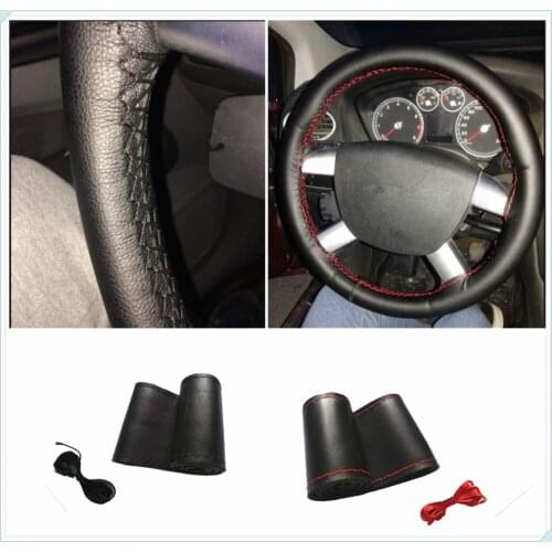 Car shape microfiber leather hand sewing steering wheel cover 38cm for Volkswagen PTouareg Touran Beetle CC Magotan