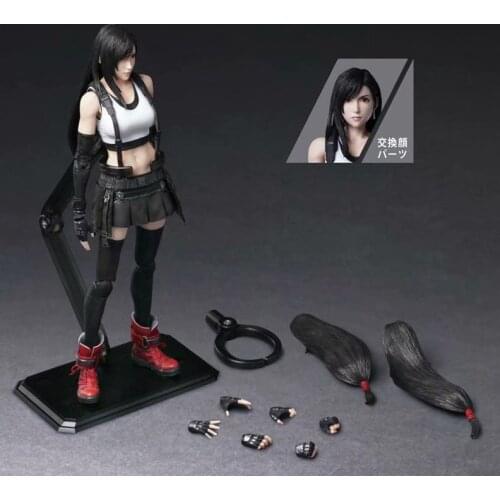 25CM PLAY ARTS Final Fantasy Figure VII Remake Tifa Lockhart Action Figure Collectible Model Toys Gift