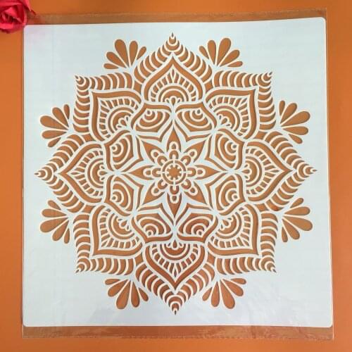 30 *30 cm craft mandala mold for painting DIY stencils stamped photo album embossed paper card on wood, fabric,wall,Floor, big