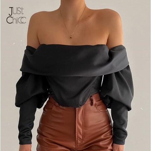 Блузки с открытыми плечами Justchicc China At AliExpress