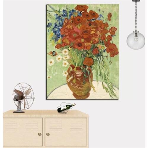 HD Print Famous Abstract Van Gogh Sunflower Oil Painting on Canvas Art Wall Picture Poster Sofa Cuadros Decor for Living Room