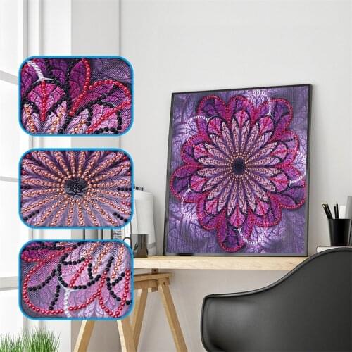 Colorful Flower Pattern Special Shaped Diamond Painting DIY 5D Partial Drill Cross Stitch Kits Crystal Rhinestone Picture Arts