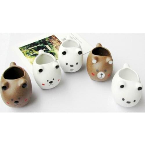 Flower Pot Creative Cute Cartoon Bear Thumb Basin Meaty Ceramic Flower Pot Plant Pot Succulent Pot Home Planter Pot