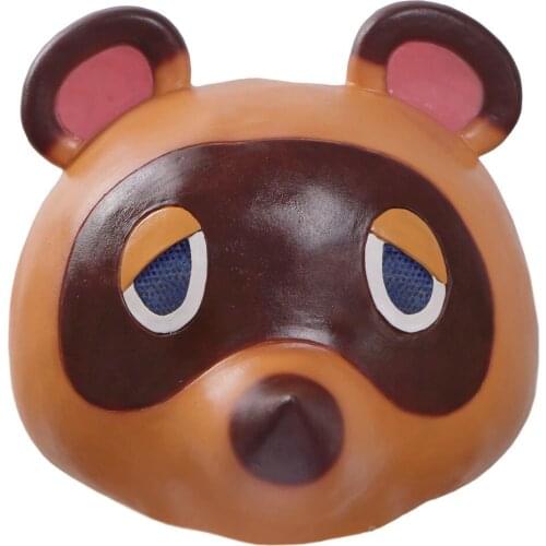 Animal Crossing Tom Nook Mask Cosplay Prop Cute Leopard Cat Latex Mask Helmet Halloween Carnival Masquerade Party Costume Props