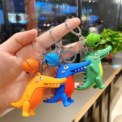 Cute Silicone Crocodile Keychain For Women Key Ring Creative Cartoon Mobile Phone Bag Car Pendant Lady Accessories
