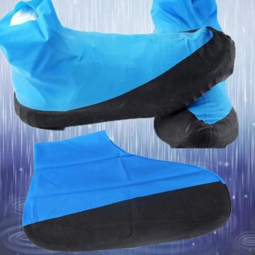 1Pair Reusable Latex Waterproof Rain Shoes Covers Slip-resistant Rubber Rain Boot Motorcycle Bike Overshoes Shoes Accessories