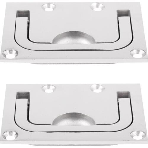2 Piece Marine Stainless Steel Boat Hatch Latch Flush Lift Ring Pull Handle Surface polishing Corrosion Resistant