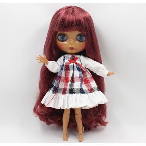 Nude Blyth Doll joint body black skin with bang fashion doll factory doll 2017070gg