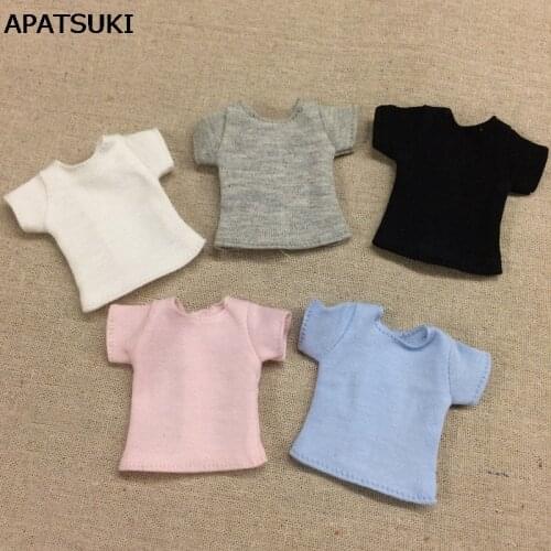 Pure Color Doll T-shirt for Blythe Dolls Base Shirt Top Clothes For Azone Momoko Doll Clothes 1/6 Doll Accessories