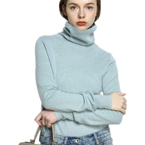 Autumn and Winter High Collar Cashmere Blend Sweater Women Loose Pullover Net Red Bottoming Warm Sweater Short Paragraph