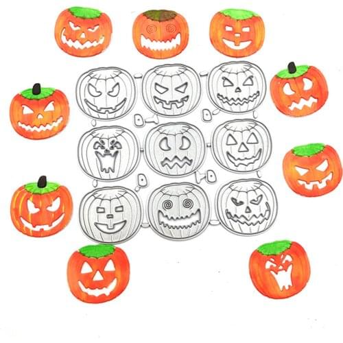 9Pcs Halloween Pumpkin Cutting Dies Mould for Scrapbook DIY Decor