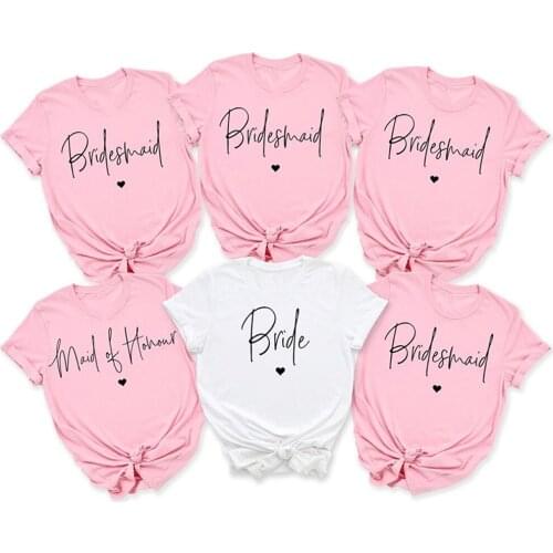 Bride Bachelorette Party Brides Team Maid of Honor Summer Women T-shirt Wedding Party Tshirt Female Tops Tees LRYU