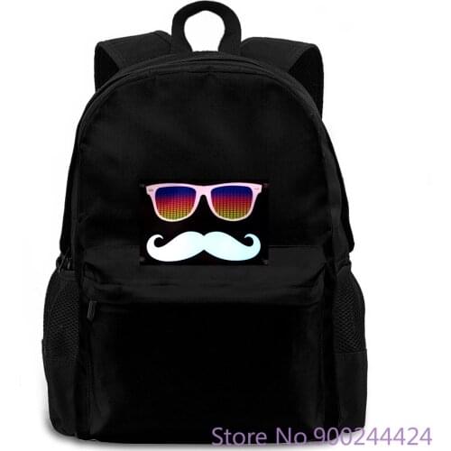 Rave Raptor Sound Activated Mustache T Newest -d Print Letters women men backpack laptop travel school adult student