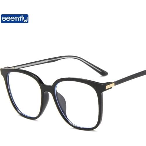 Seemfly New Fashion Anti-Blue Light Glasses Frame Clear Lens Plain Glasses Jelly Color Square Optical Spectacles For Men Women