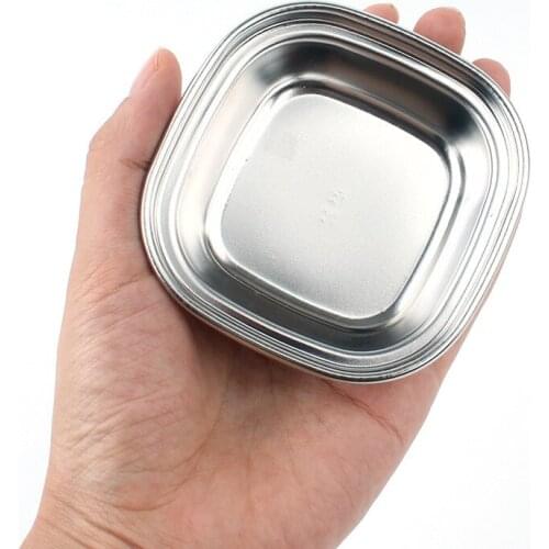 Stainless steel grid soy vinegar sauce dish Chili sauce grilled sauce seasoning dish