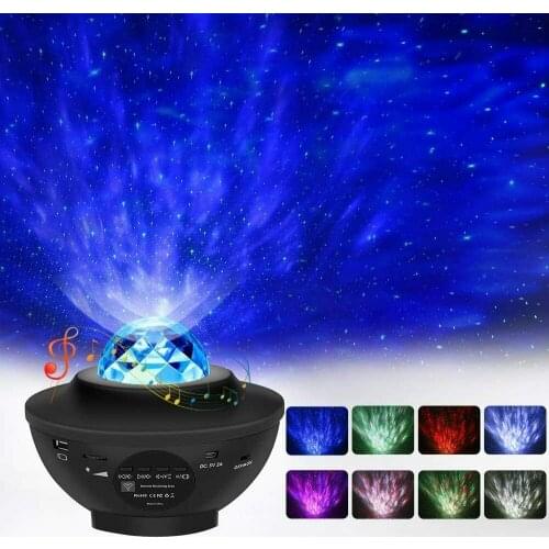 LED Colorful Starry Sky Galaxy Projector Light Blueteeth USB Voice Control Music Player LED Night Light Projection Lamp Gift