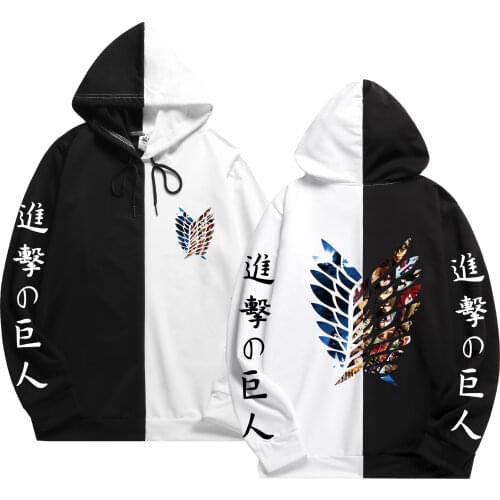 Summer Anime Attack on Titan print Patchwork Thin Hoodie Anime Hoodies Harajuku Streetwear Men sweat Sweatshirt Unisex Male