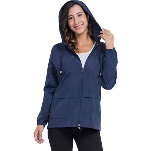 Women Lightweight Hooded Waterproof Raincoat Windbreaker Outdoor Rainy Jacket Coat XIN-Shipping