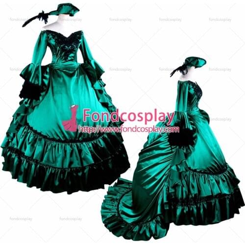 Victorian ROCOCO Gown Ball dress Gothic Punk Satin Costume Tailor-made[G1426]