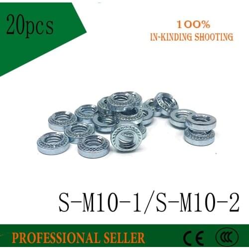 10PCS S-M10-1/S-M10-2 Galvanized carbon steel Round nuts Metric self clinching nuts Pressure riveting nuts M10