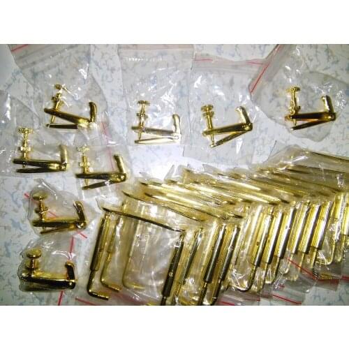 20 PCs Gold Color Violin Fine tuner 4/4 and 5 PCs Gold Color Violin Chin rest clamps 4/4