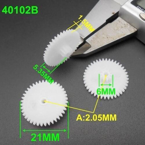 200PCS 0.5 Modulus 0.5M Double Gear Reduction Bilayer Gears 40 Teeth + 10 Teeth Aperture 2.05mm 2B Loose Fitting 40T 10T 40102B