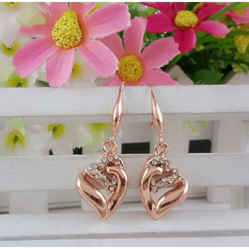 2019 new high quality jewellery, new heart-shaped earrings in 100% S925 sterling Silver color . Golden ladies earrings