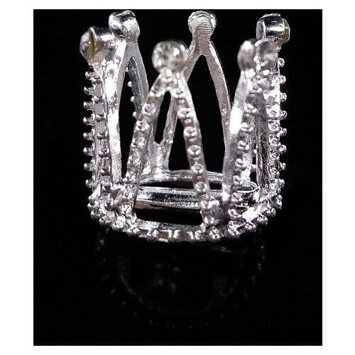 2019New 5Pcs 3D Crown Rhinestones button for DIY Childrens hair accessories or wedding decoration HZ497