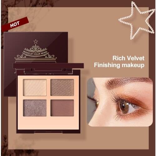 4 Colors Eyeshadow Palette Pearlescent Matte Silky Powder Earth Color Waterproof Long Lasting Eye Shadow Eyes Makeup Cosmetic