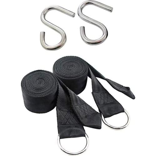 Tree Swing Hanging Straps Kit Adjustable 300cm Strength Hammock Belts with S Hooks for Punch Sandbag Swing Hammock 4 PCS