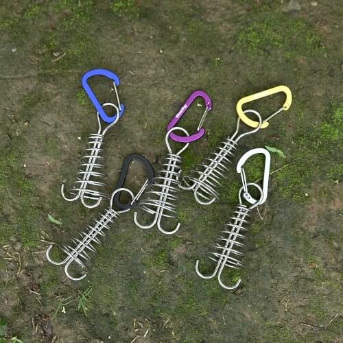 6pcs ShineTrip Outdoor Camping Plank Floor Windproof Adjustment Portable Spring Octopus Deck Quick Knot Tent Wind Rope Buckle