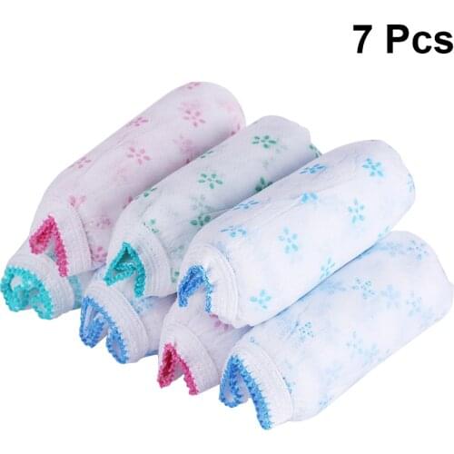 7pcs Non-woven Underwear Panties Briefs Pregnant Disposable Underwear Breathable Printing for Women Menstrual Period Daily Use