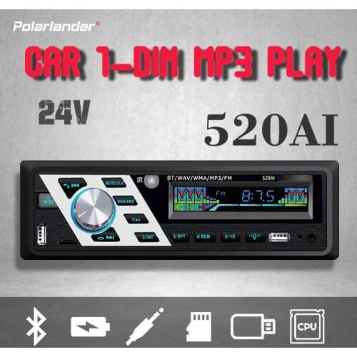 AUX Audio Input LED Display Bluetooth AUX Audio Input ISO Interface OLED Color Screen Car MP3 Player Card Radio Host 24V