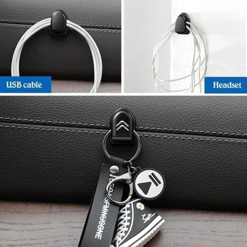 Car pothook USB Cable Headphone Organizer Storage Car Hook Car Sticker Holder Auto Fastener key Hanger for Citroen C3 C5 C2 C4