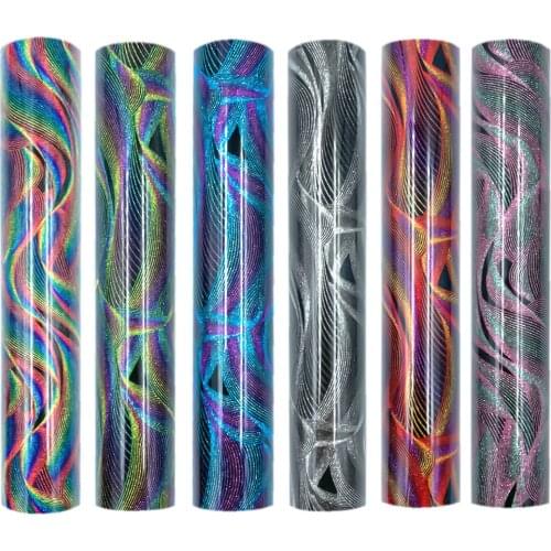 Glitter Wave Heat Transfer Vinyl Hot Press Cricut Tshirts Film HTV Printing for Clothing Hat Bag Craft Making Designs Decor DIY