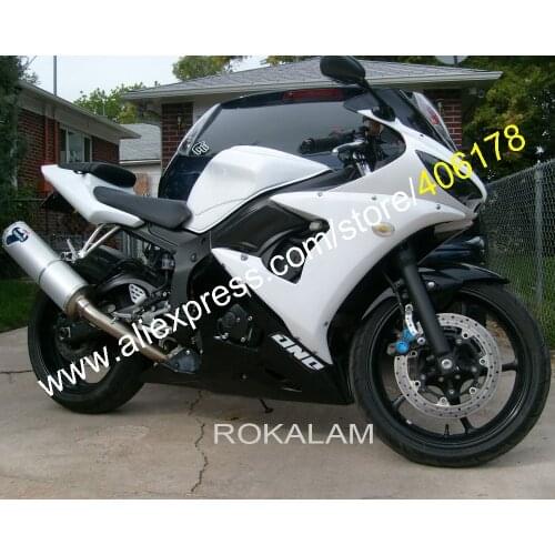 Cheap For Yamaha Fairing YZF R6 03 04 YZFR6 YZF 600R6 YZF R6 2003 2004 White Black Body Kit (Injection Molding)