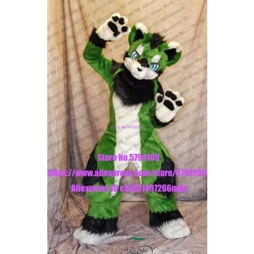Customized Available REAL PHOTO green CAT bend legs full sets dog Suit fursuit Costume fox Party Fancy Dress Carnival Gift