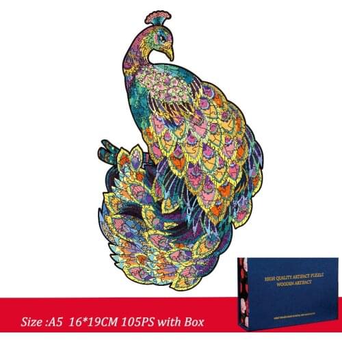 FEOOE Peacock Owl Wolf Dog Alien Wooden Puzzle Irregular 3D Animal Manufacturer Custom Wooden Puzzle Wooden Puzzle YSH