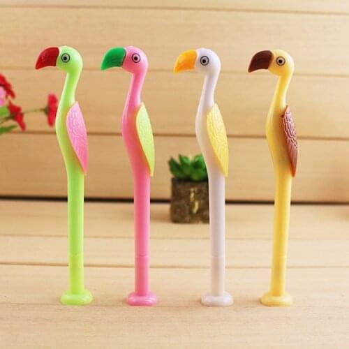 1 PCS Creative New Cartoon Cute Kawaii Plastic Flamingo Gel Pens For Kids Novelty Gift Korean Stationery Office School Supplies
