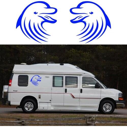 2x Dolphin Graphics (one for each side) Camper Van Graphics Motor Home Vinyl Graphics Kit Decals Car Stickers 473mm x 440mm