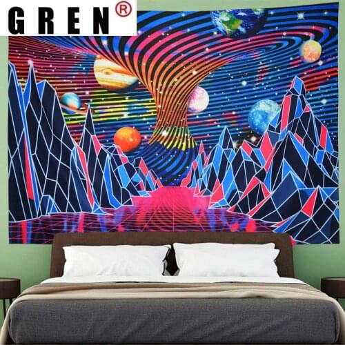 GREN Tapestry Universe Galaxy Stars Wall Hanging Mural Background Wall Rugs Beach Towel Fabric Blanket Dorm Living Home Decor