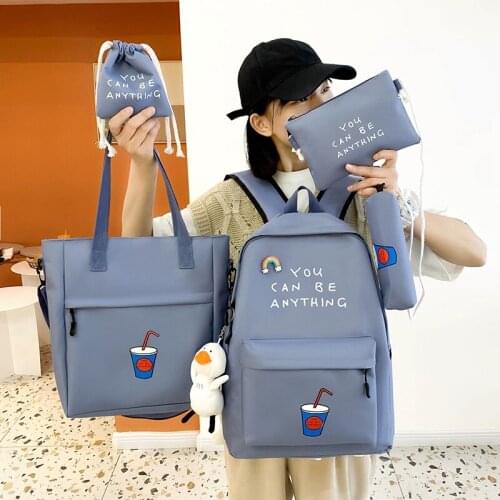 2021 Canvas Women Backpack Sets Kawaii School Bags for Girls School Backpack Mochilas Bag Girl Back To School