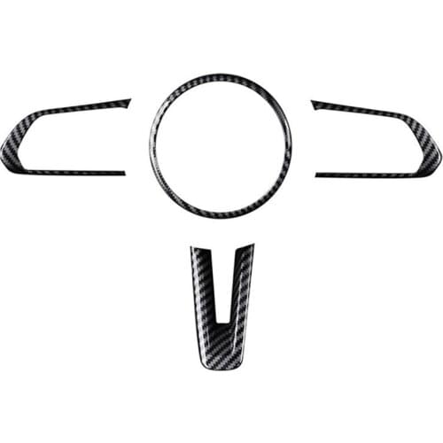Carbon Fiber Steering Wheel Frame Cover Moulding, Car Interior Accessories for Mazda 3 Cx-30 2019 2020,4PCS