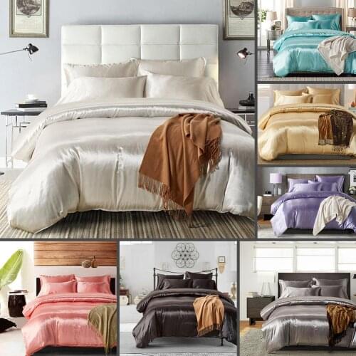 2020 Fashion Modern Solid Color Quilt Cover Pillow Case Comfortable 2Pcs Bedding Set Home Hotel