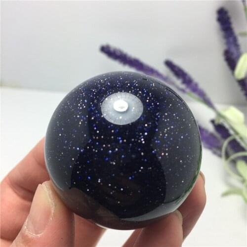 Beautiful Starry Natural Blue Sand Stone Crystal Sphere Ball Gemstone Great for Meditation Home Decoration Chakra Reiki Stone