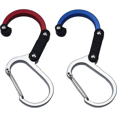Multifunctional D-ring Backpack Carabiner Outdoor Camping Hiking Aluminum Alloy Rotating Snap Clip Buckle Hook Mountain Climbing