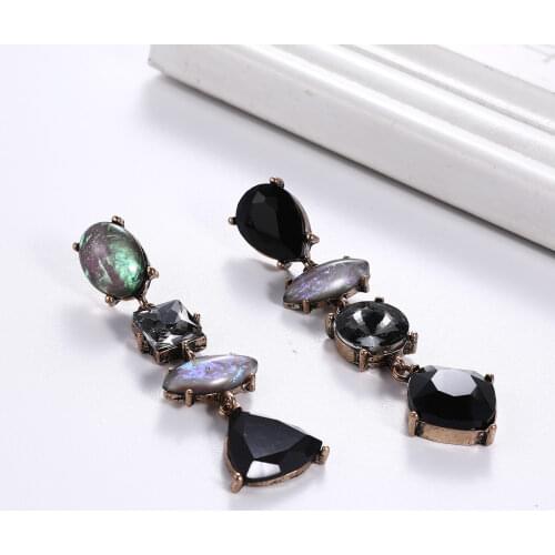 Trendy Red Clear Resin Geometric Long Drop Earring for Women Girls Statement Earrings Fashion Jewelry