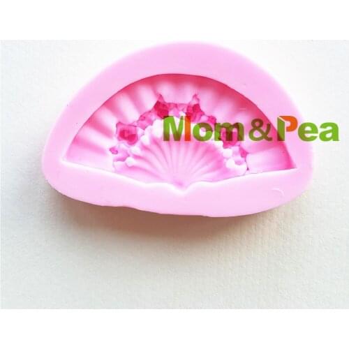 Mom&Pea 1469 Free Shipping Folding Fan Mold Cake Decoration Fondant Cake 3D Mold Soap Mold Food Grade