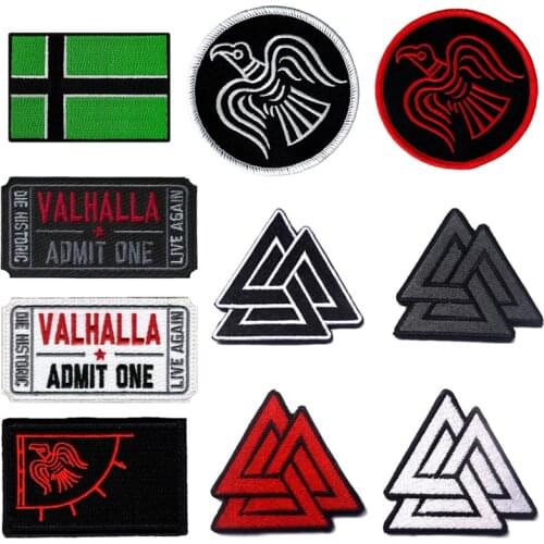 Patch patches flag embroidered backpack viking odin biker raven emblem black ARMY TACTICAL FOREST hook-loop backing PATCH