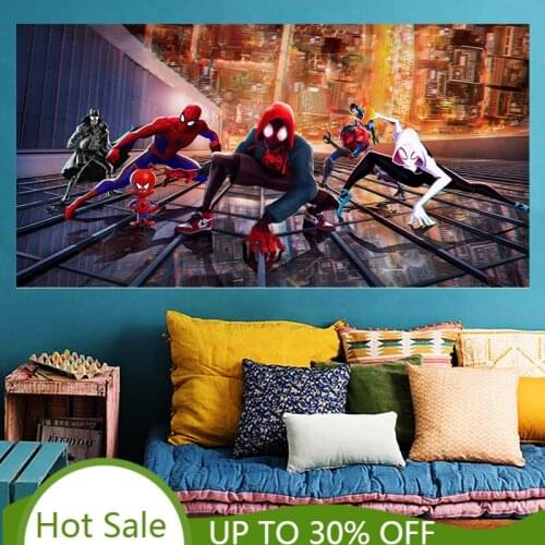 Marvel Spiderman Canvas Child Poster Superhero Character Painting Wall Art Pictures Prints for Living Room Home Decor Cuadros